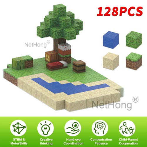 128pcs set minecraft - minecraft, magnetic