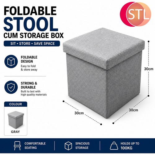 Folding storage ottoman - folding,