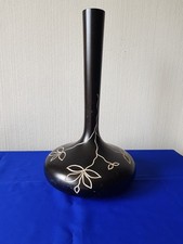 Hand Turned Wooden Vase. Black