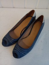 Ladies Blue Wedge Shoes