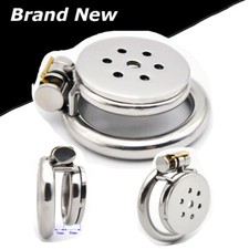 Male Super Small Chastity Cage Stainless Steel Flat Trumpet Bird Cage Device SM