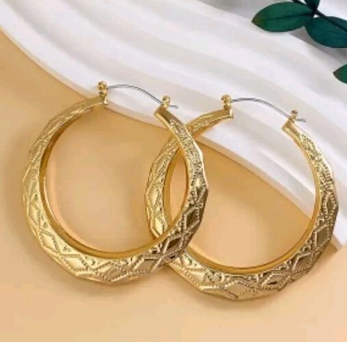 Large hexagon gold - large, plated
