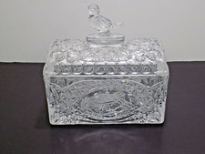 Hofbauer BYRDES Collection 6" x 4" Lidded Crystal Trunk Trinket Box