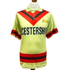 LEICESTERSHIRE 1993 Hogger Sports Cricket Shirt (M) Axa Equity & Law League 90s