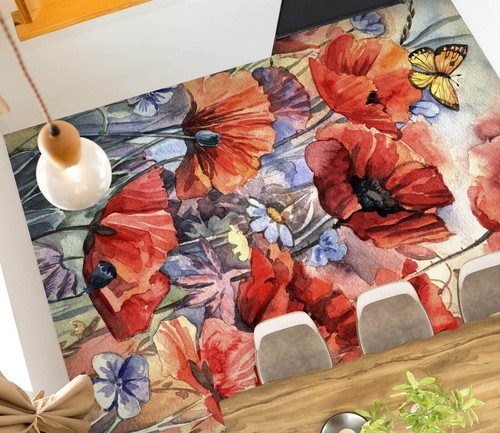 Red poppies fz785 floor - red,