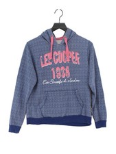 Lee Cooper Women's Hoodie UK 12 Blue Cotton with Polyester Pullover