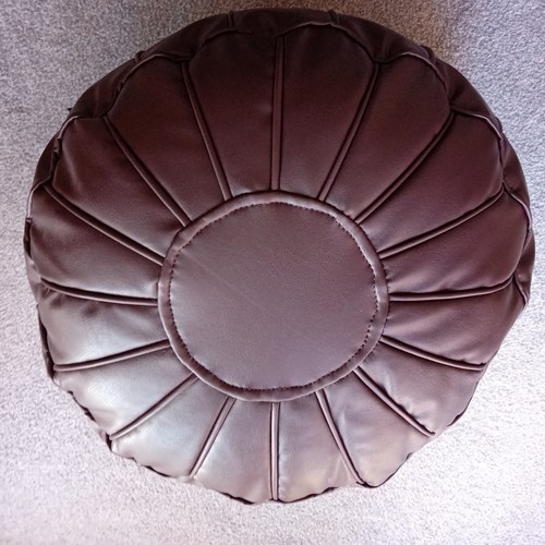 Faux leather pouffee - faux,