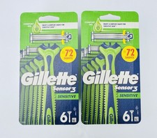 Gillette Sensor 3 Sensitive Disposable Razors with Comfort Gel, (Pack of 6) x 2