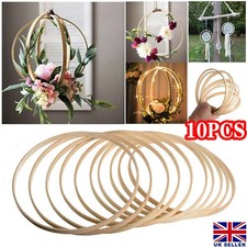 10X NEW 10-40CM Dream Catcher Ring Round Wooden Bamboo Hoop DIY Crafts Tools UK
