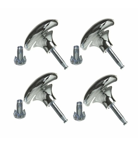 Chrome feet glides castors - 4,