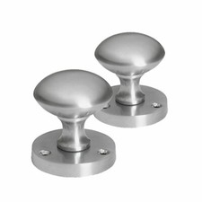 Satin Chrome Mortice door knob set for Internal doors 58mm Rose 50mm knob