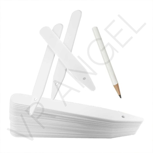 White plant labels - white,