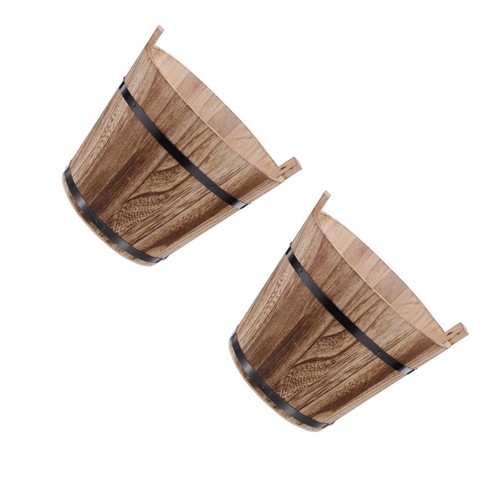 Durable wooden barrel plant - wooden,