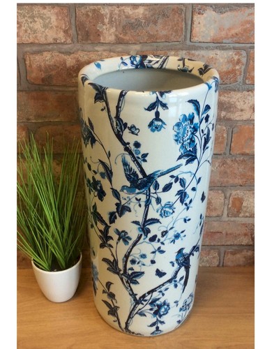 Blue birds and flowers - and, ceramic