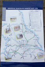 Original BR  Regional Railways North East Map Poster 1996