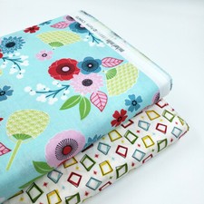 Michael Miller flowers 100% cotton fabric and 1950s retro abstract, funky!