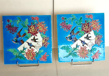 Pair of Longwy Decrs Aux Biseaux Enamel Tiles