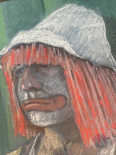 Sad clown pastel painting - sad,