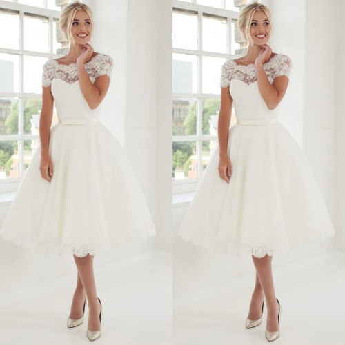 Tea length wedding dresses - length,