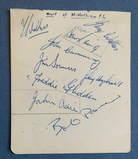 Hearts/Heart of Midlothian & Raith Autographs 1950's  Glidden, Parker, Urquhart