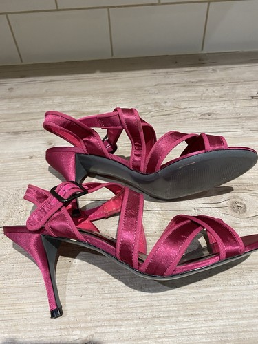 Fushia pink satin sandals - satin,