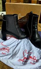 Christian Louboutin Out Line Spike Red Sole Chelsea Boots Size 6.5 Box Dust Bag