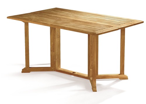 Teak folding garden table - teak,