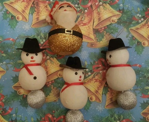Vintage retro santa - santa, snowman