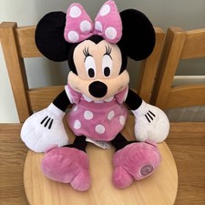 Genuine Disney Store Minnie Mouse Stamped Jumbo Large Plush Soft Toy 19.5”