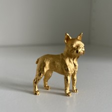 Boston Terrier  Crown Tirfari Gold Medal Brooch