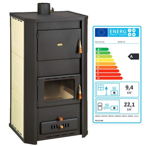 Wood burning stove back - back, boiler