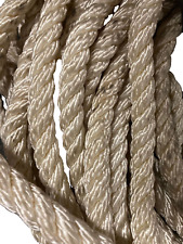 44 Metres x 14mm White Nylon 3 Strand Rope, Mooring, Anchor - shop soiled
