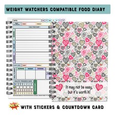 12 week Diet Food Diary WEIGHT WATCHERS Compatible Journal Planner Book WW 11