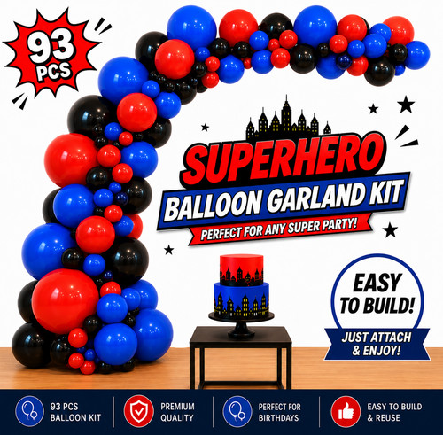 93pcs superhero balloons