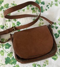 Joules Tweed Saddle Crossbody Shoulder Bag in Brown Tartan