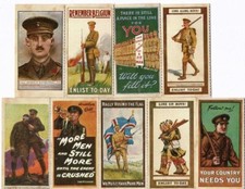 9 World War I Cigarette Cards