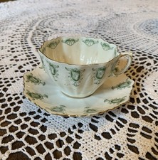 Antique Scalloped Bone China Cup & Saucer Set (Pattern 1753) TV / Film Prop