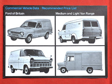 1968 FORD VANS PRICE LIST - Escort Mk1 Transit Custom Bus Kombi Parcel Van MINT