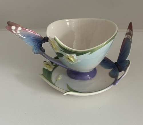 Franz porcelain butterfly cup - porcelain,
