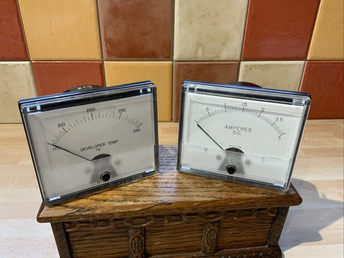 Two vintage panel meters - vintage,