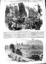 Original Old Antique Print