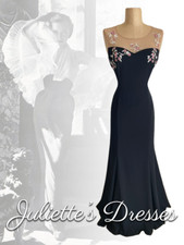 BNWT Gina Bacconi Full length Fishtail Hem Hourglass Evening Dress Gown Size 12