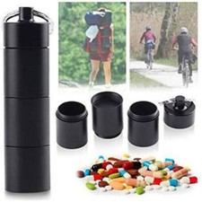 Pill Box Bottle Container Waterproof Keyring Medicine Capsule Holder EDC Tools◈