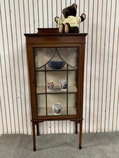 Multi Shelf Glass Display Cabinet in Mahogany H143 W60 D31