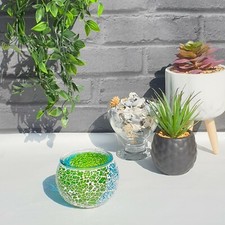 Mosaic Glass Candle Holder Jar