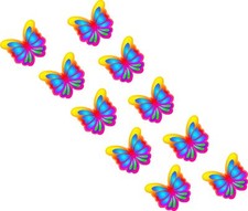 26 x Multicoloured Butterfly