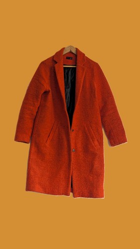 Topshop orange wool blend - wool, coat