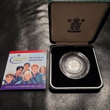 2007 50p Silver Proof Piedfort Coin Scouts 100th Anniversary, Boxed With COA