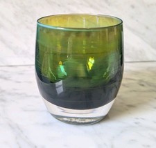 Glassybaby Rare Chesapeake Votive Candle Holder w/ Sticker 1668 Green Pre-Trisk 