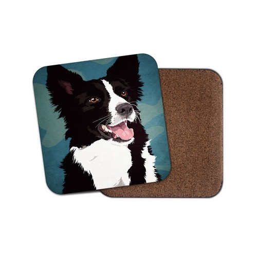 Border collie dog coaster - 1,